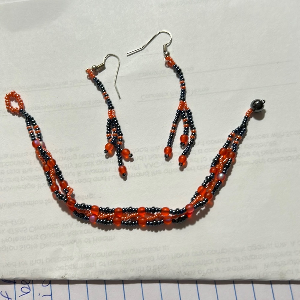 Hand beaded matching set